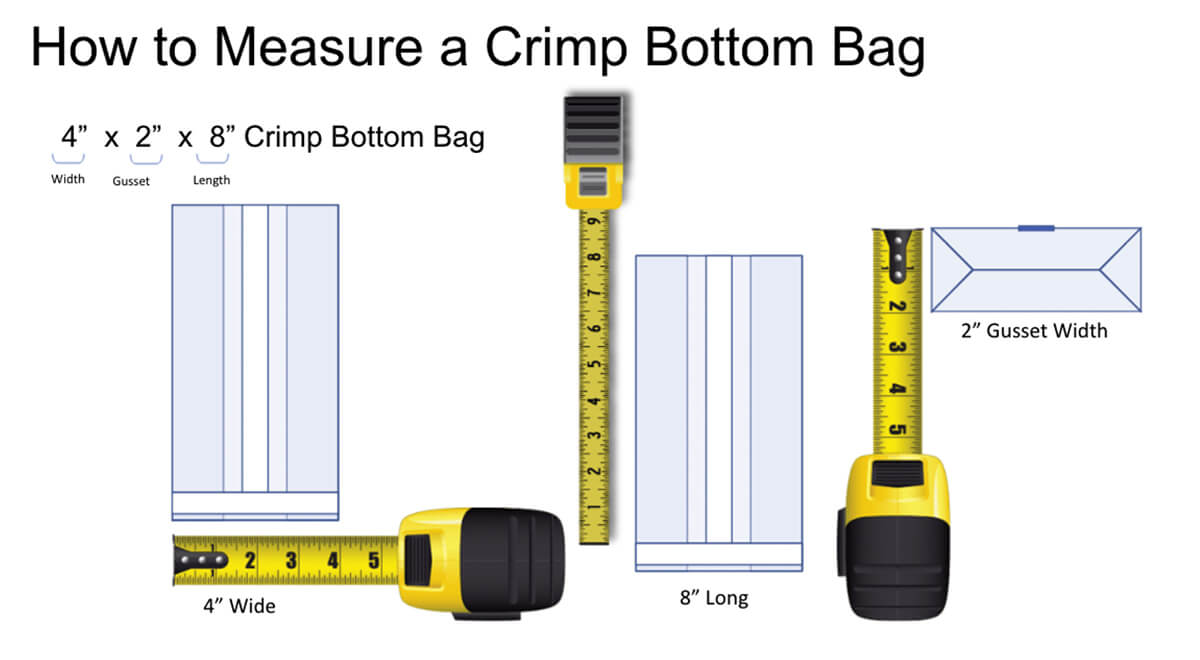 how to measure crimp bottom bag